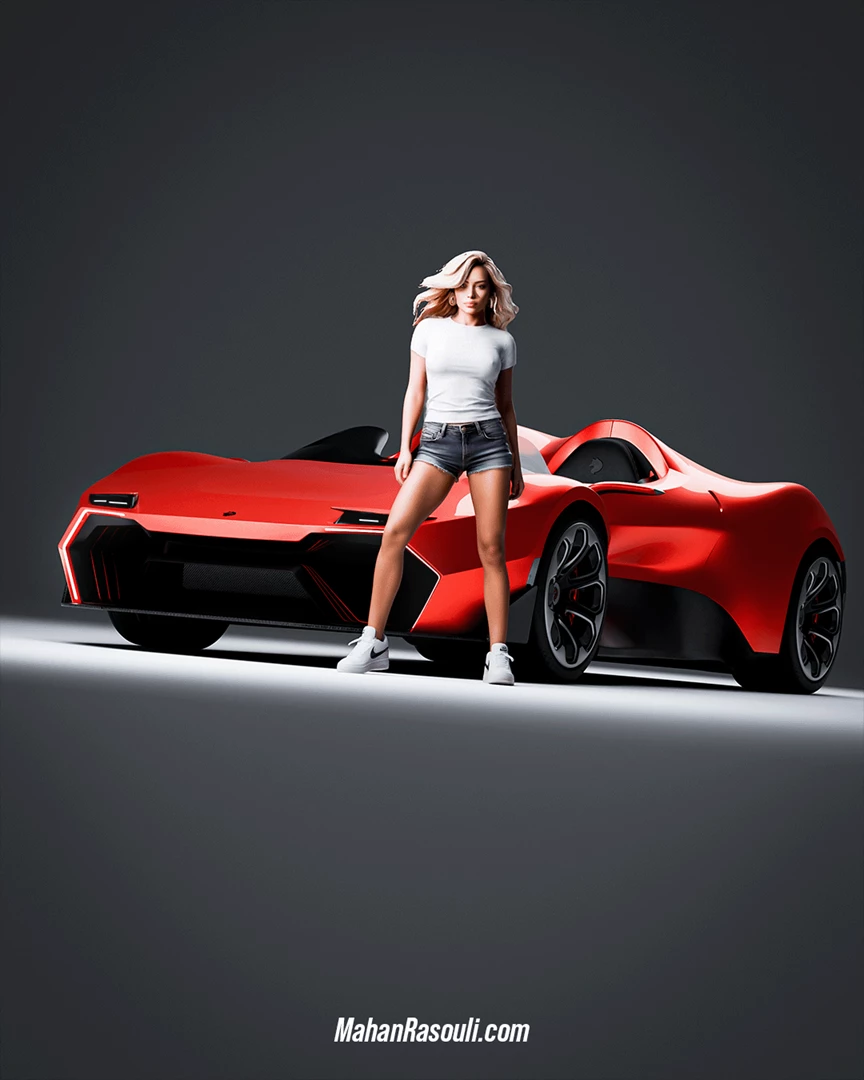 Studio shot with model – dramatic lighting