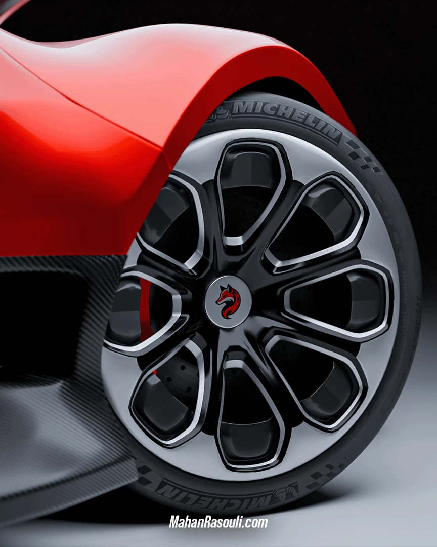 Centre-lock wheel rim – carbon-fibre accents